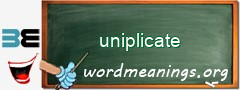 WordMeaning blackboard for uniplicate